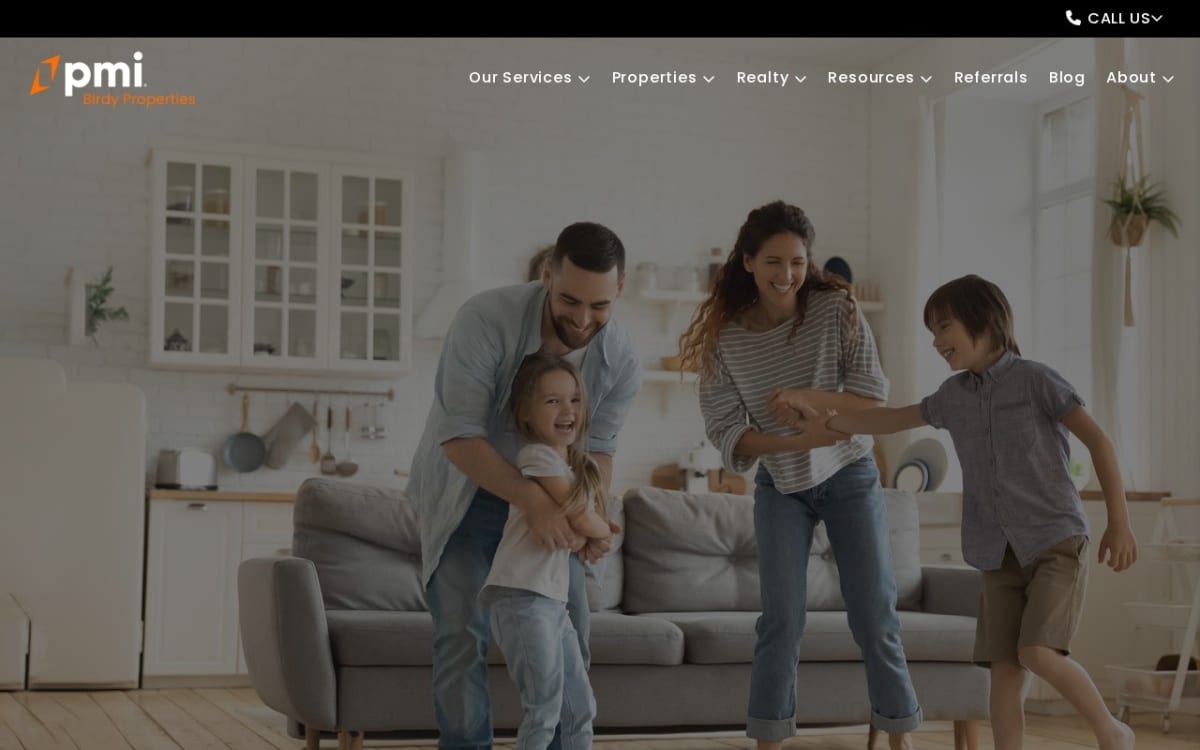 PMI Birdy Properties, CRMC property management company website homepage