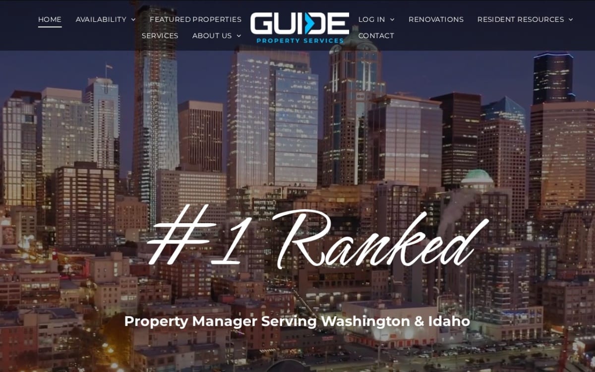 Guide Property Services property management company website homepage