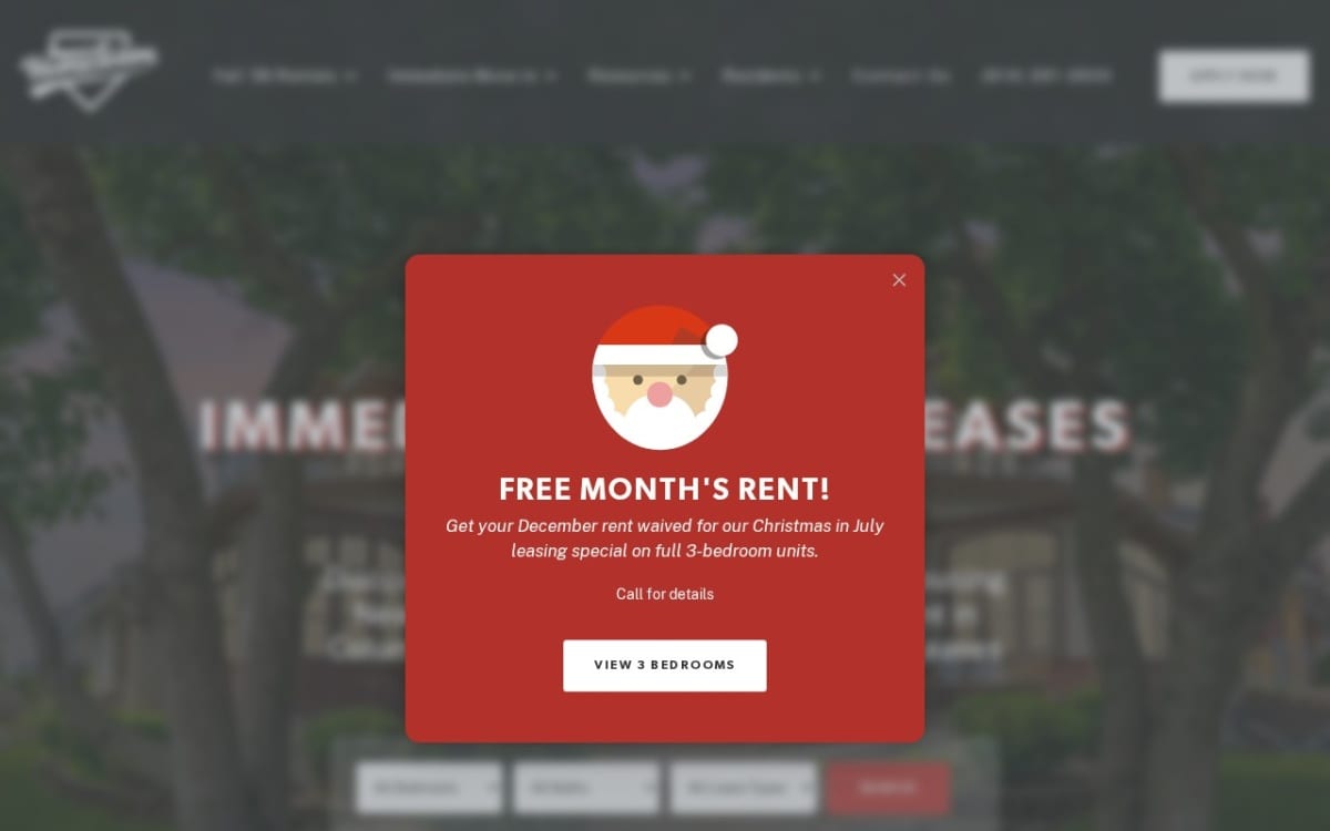 Hometeam Properties property management company website homepage