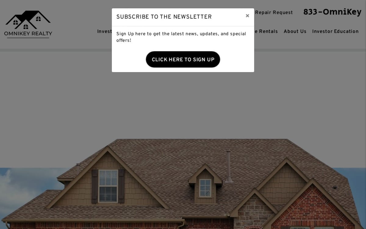OmniKey Realty property management company website homepage