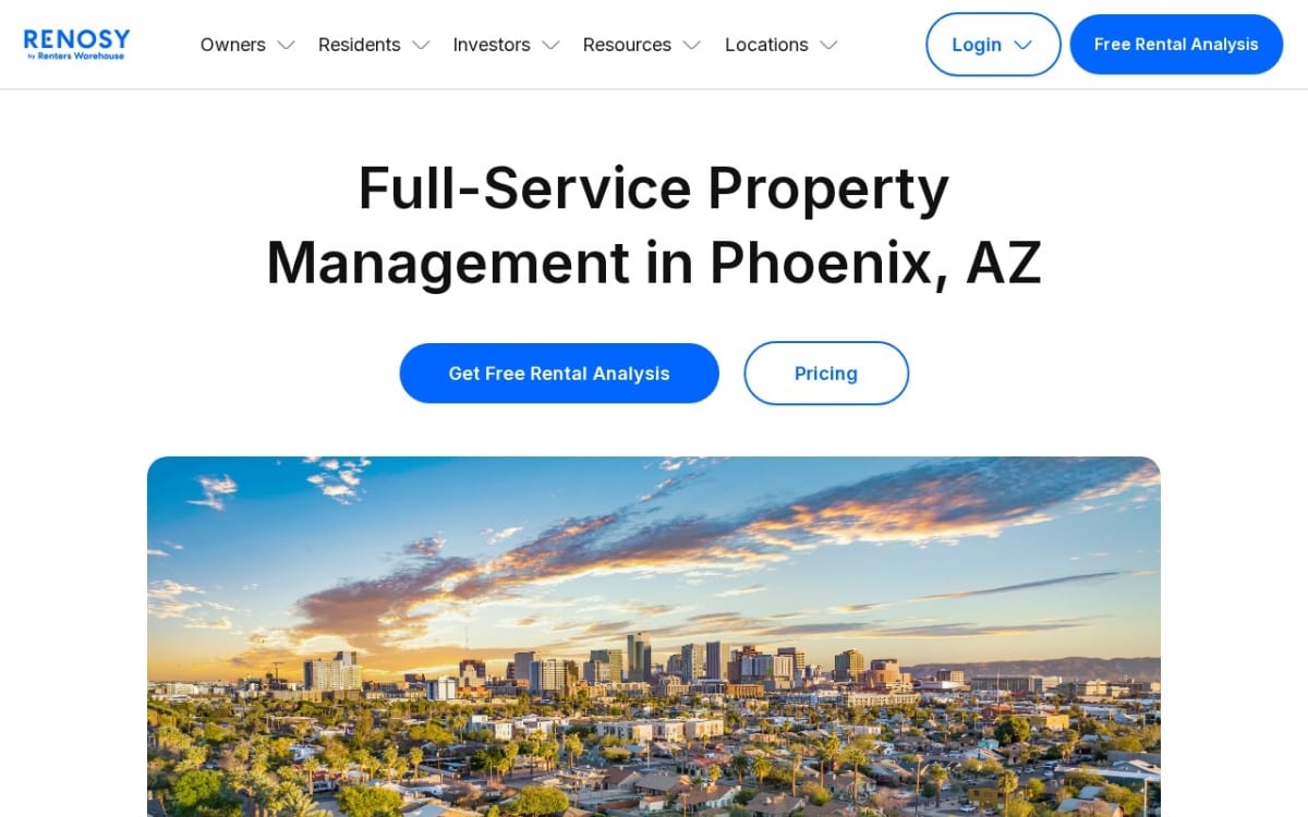 RENOSY by Renters Warehouse Phoenix property management company website homepage