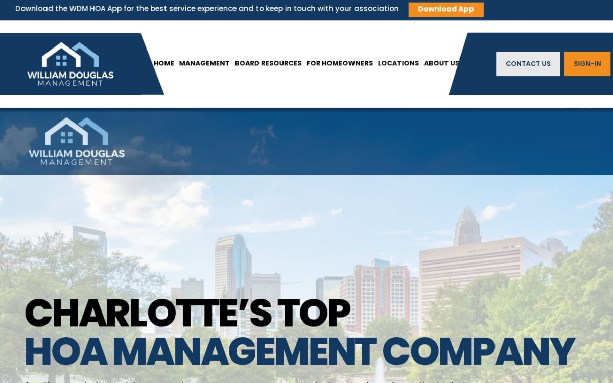 William Douglas Management property management company website homepage
