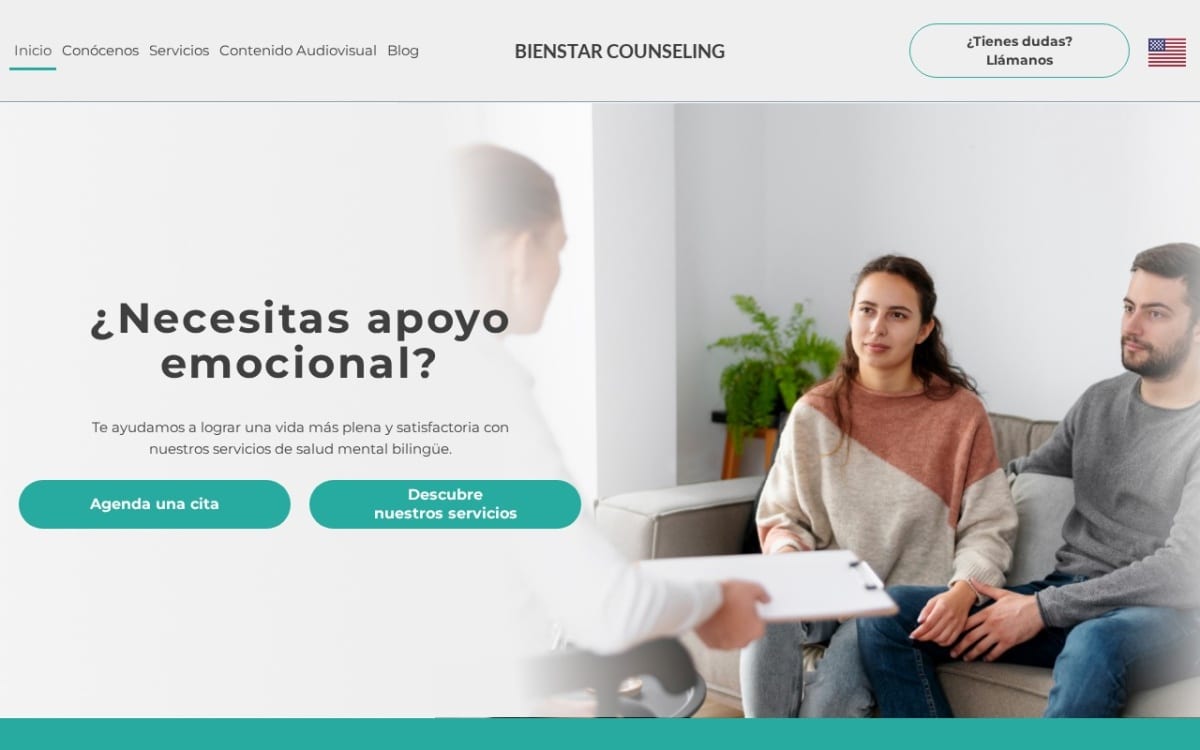 Bienstar Counseling Services therapist website homepage