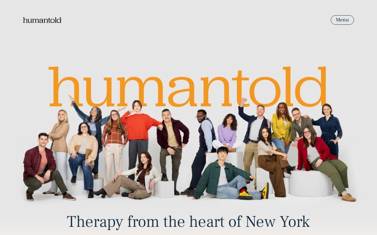 Humantold therapist website homepage