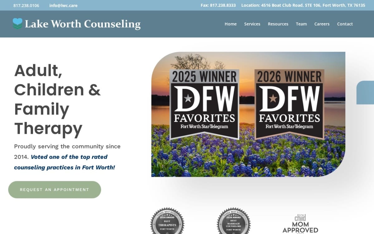 Lake Worth Counseling therapist website homepage