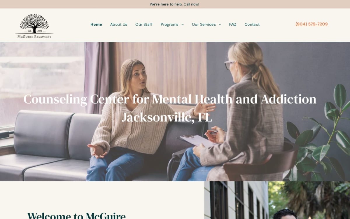 McGuire Counseling and Psychotherapy therapist website homepage