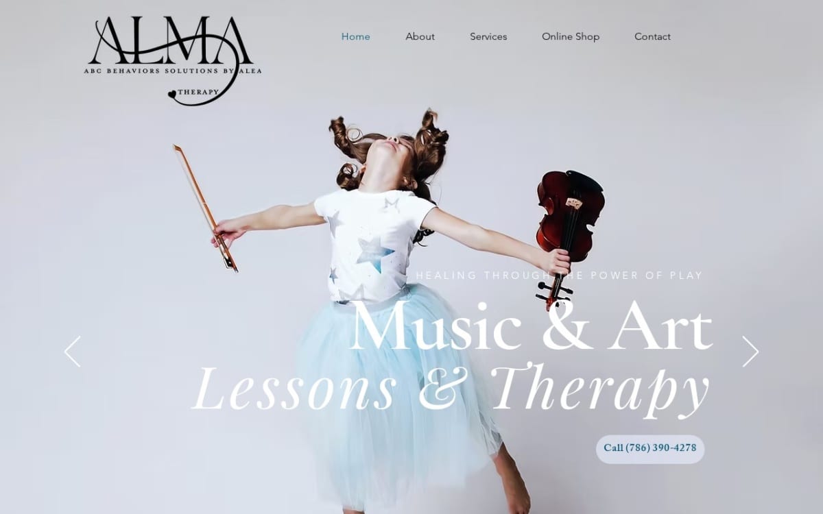 Alma Therapy by ABC Behaviors Solutions By Alea therapist website homepage