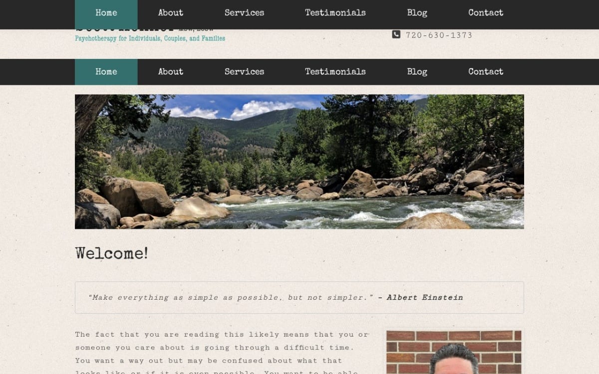 Scott Kohner MSW, LCSW therapist website homepage