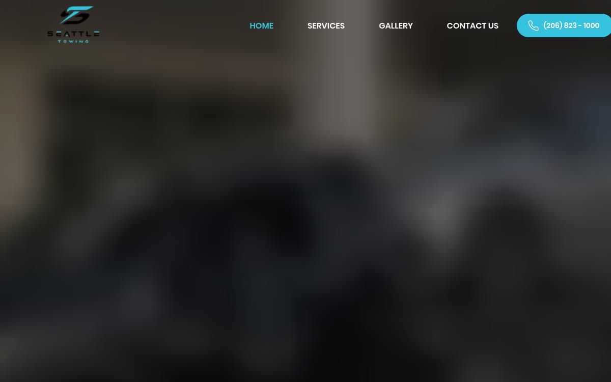 Seattle Towing towing website homepage