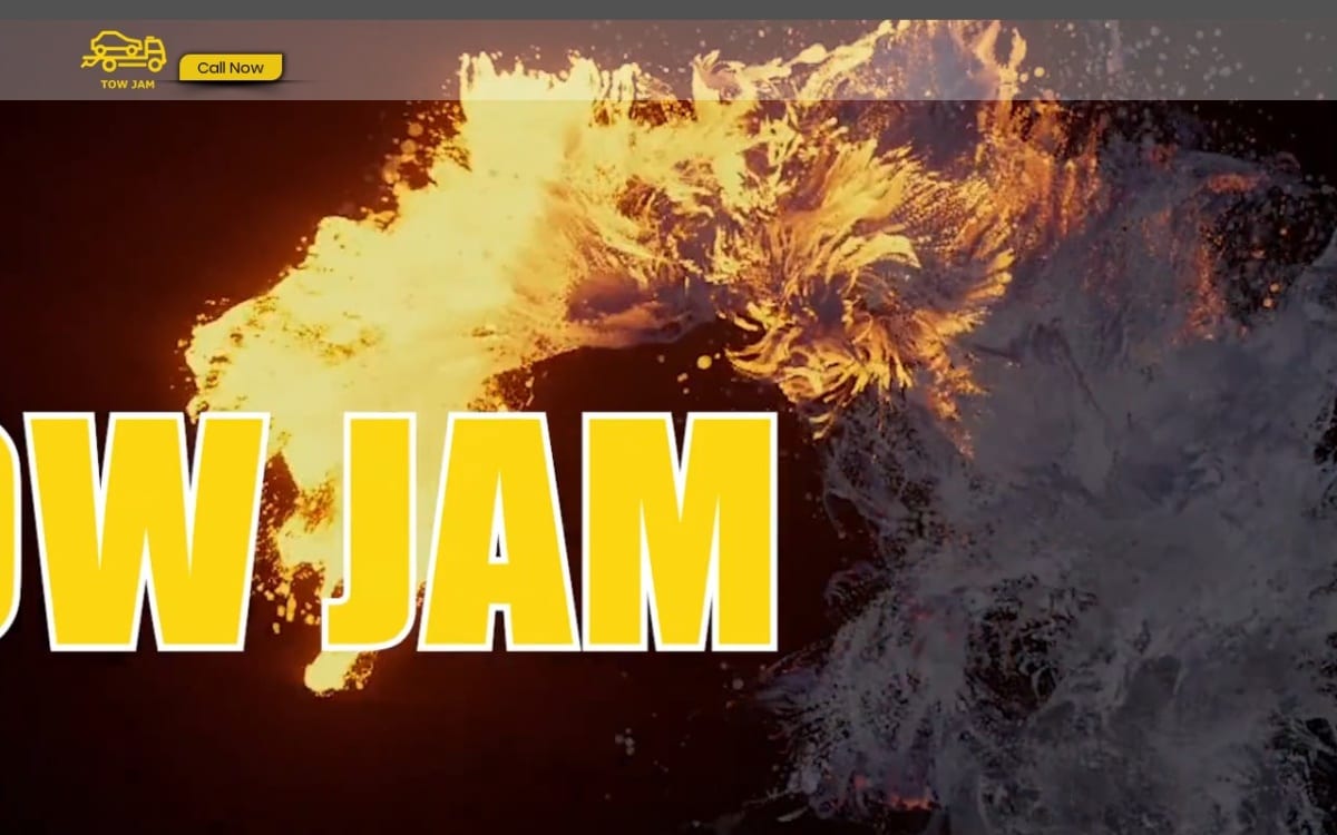 Tow Jam towing website homepage