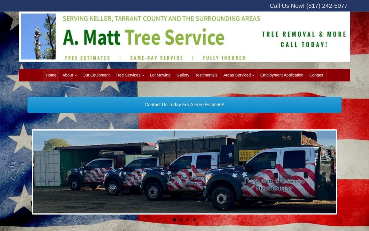 A. Matt Tree Service tree service website homepage
