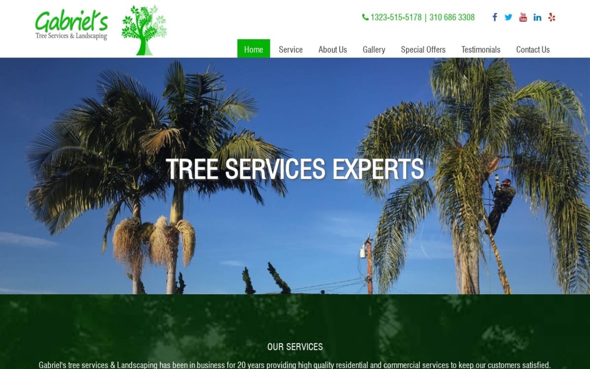 Gabriel´s Tree Service And Landscaping tree service website homepage