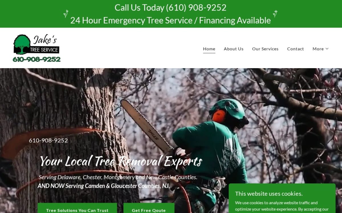 Jake's Tree Service tree service website homepage