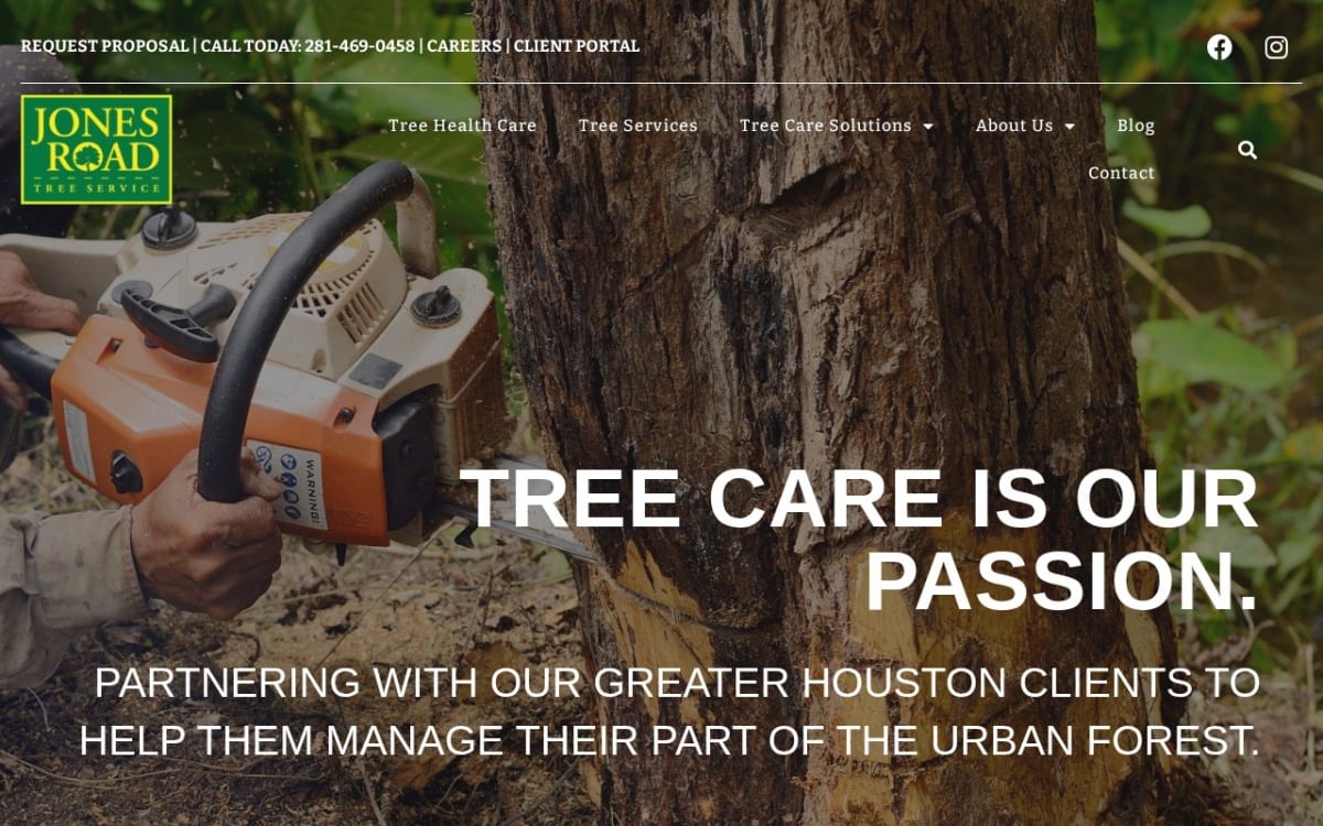 Jones Road Tree Service tree service website homepage