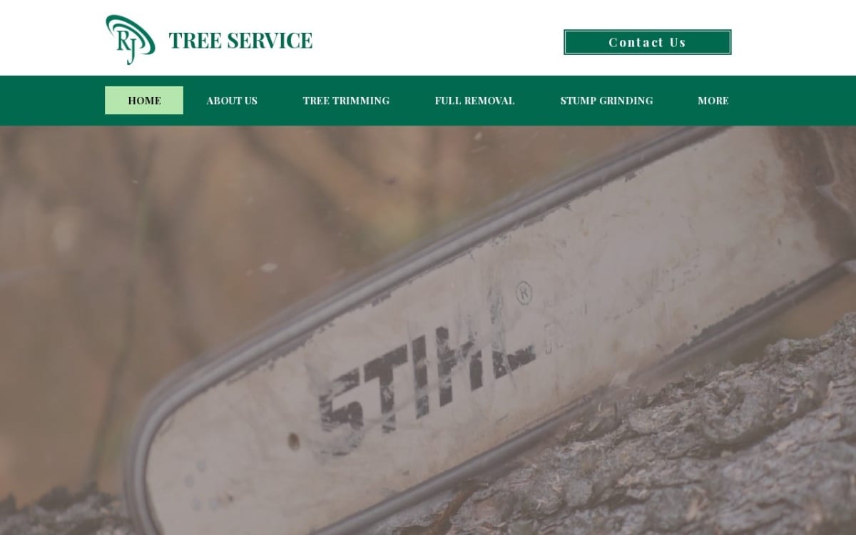 RJ Tree Service tree service website homepage