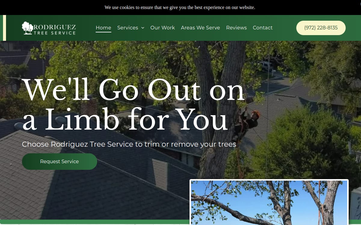 Rodriguez Tree Service tree service website homepage