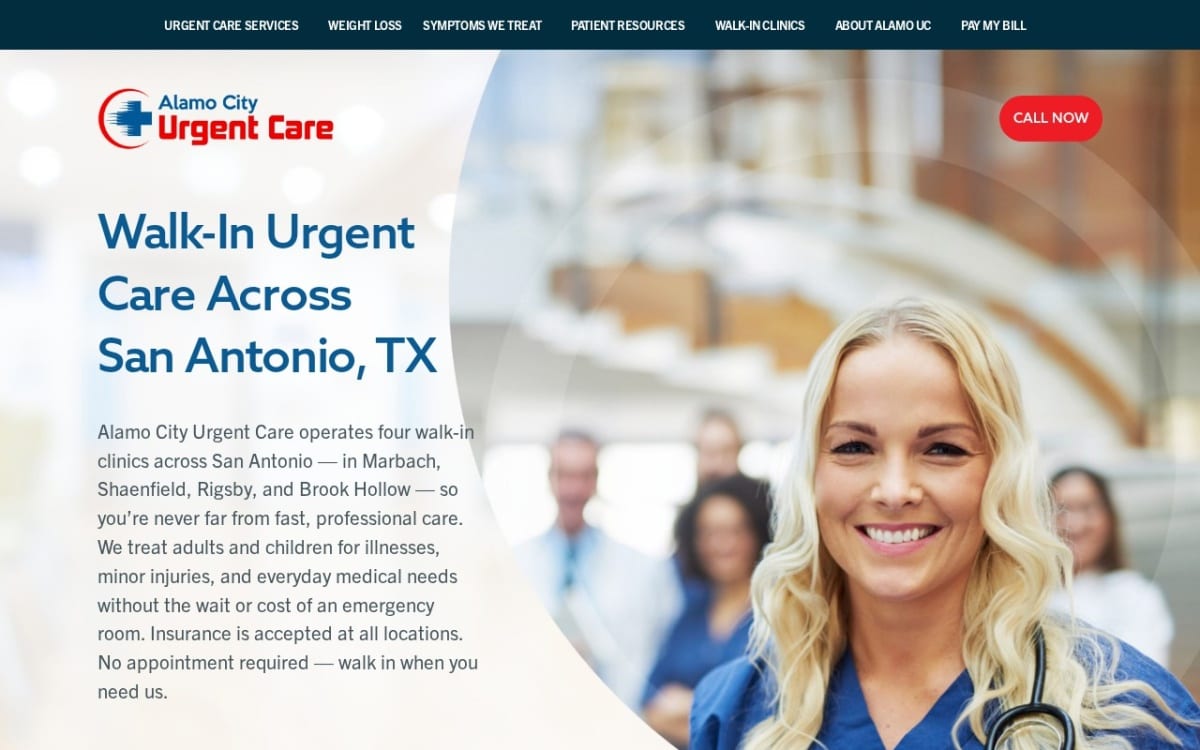 Alamo City Urgent Care | Shaenfield urgent care clinic website homepage