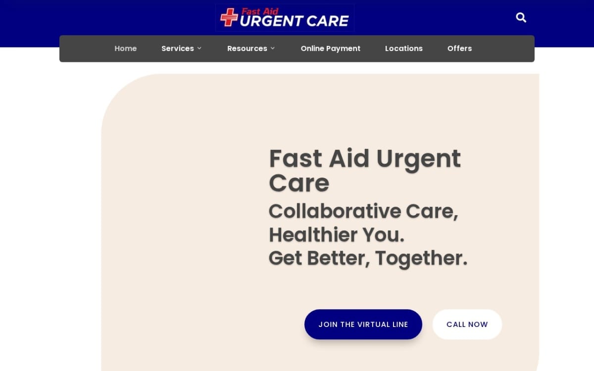 Fast Aid Urgent Care - Bulverde urgent care clinic website homepage
