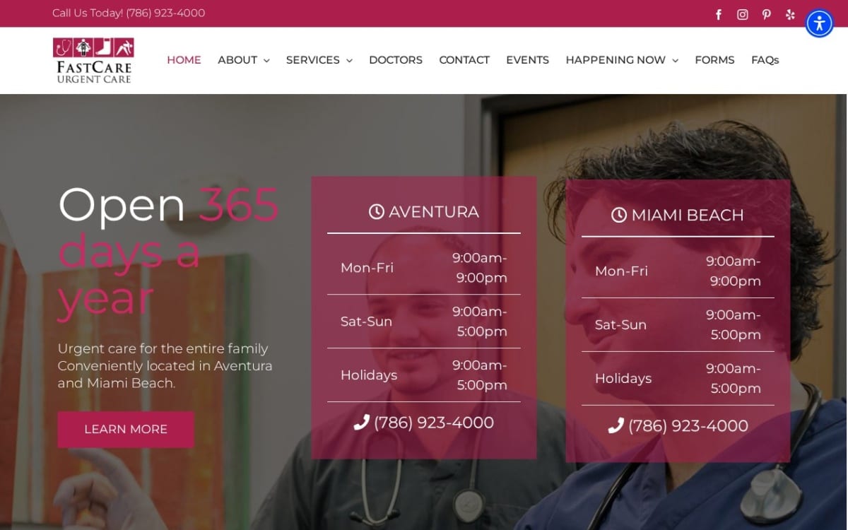FastCare Urgent Care urgent care clinic website homepage