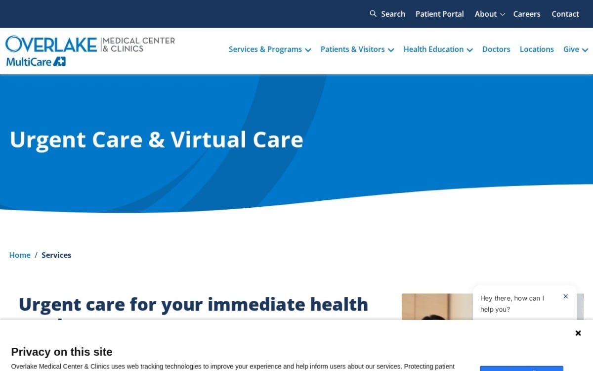 Overlake Clinics Issaquah Urgent Care urgent care clinic website homepage